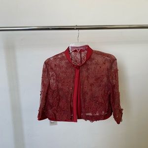 Beaded Bordeaux Jacket